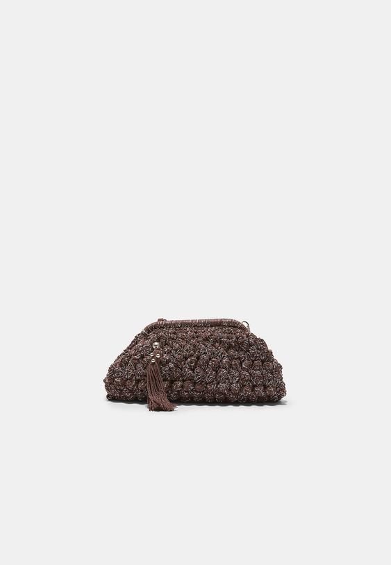 bolso bombonera crochet hilo metalizado