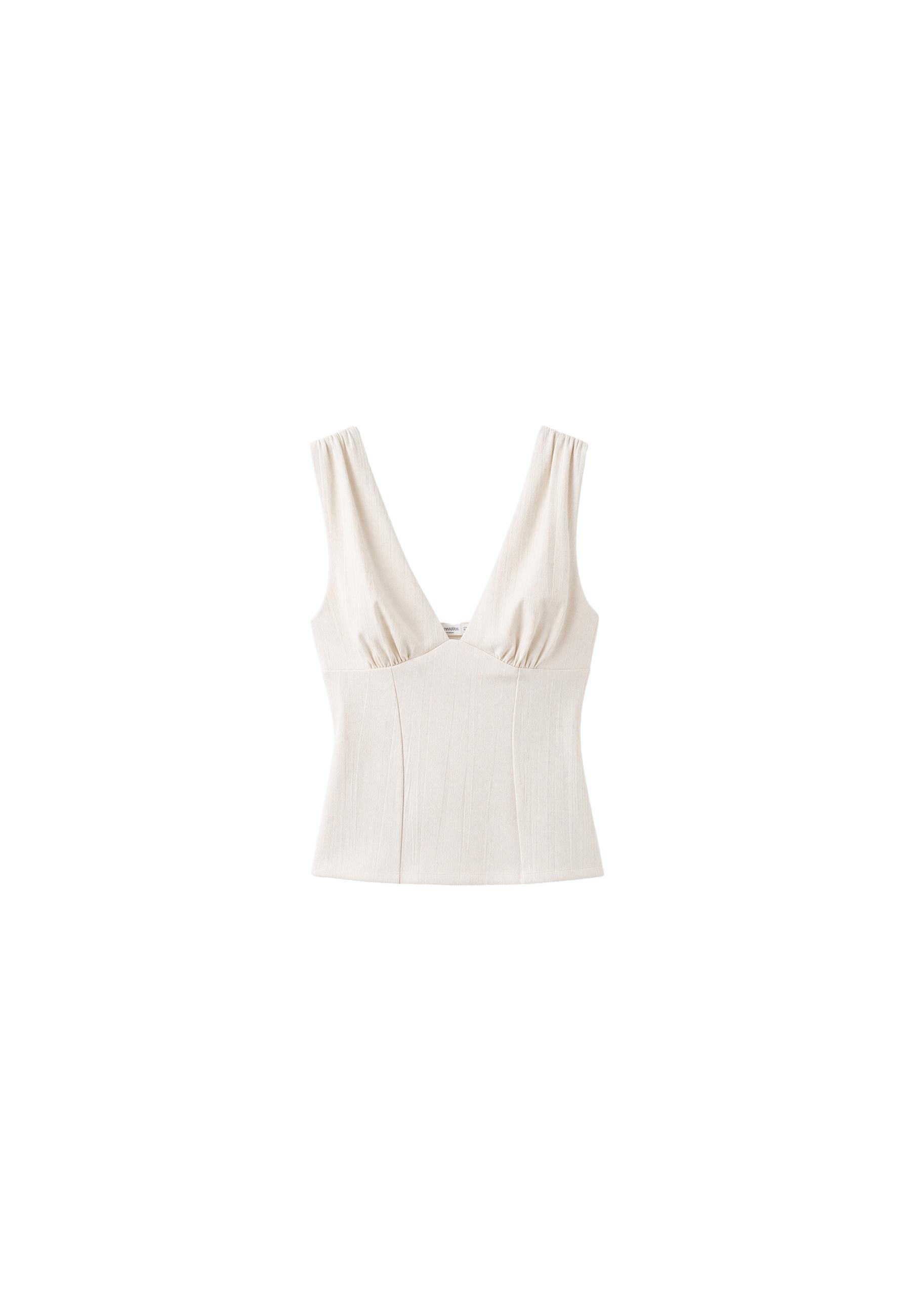 Fitted wide-strap top — Ice