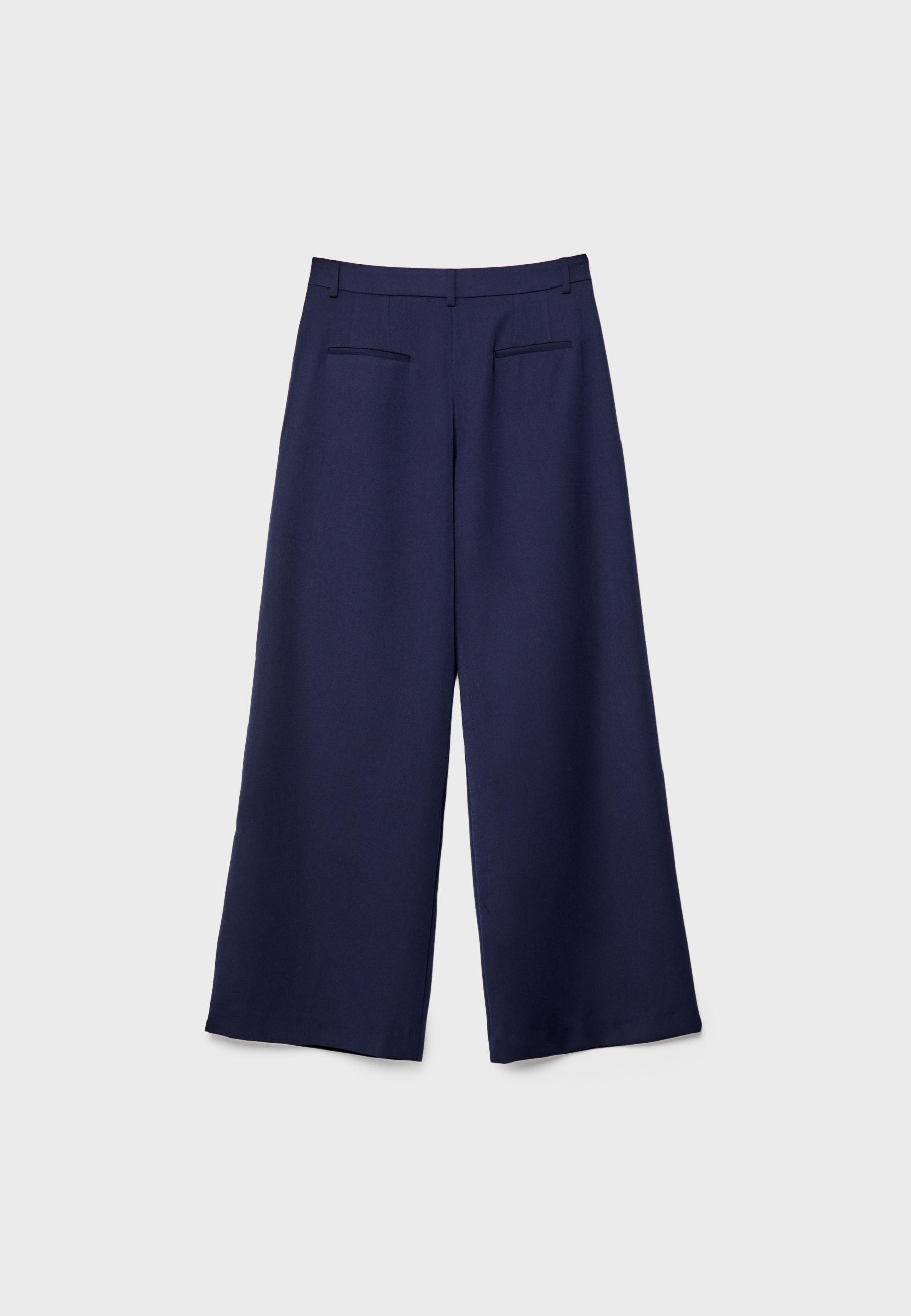 Geniş paça pensli klasik pantolon - Görsel 7
