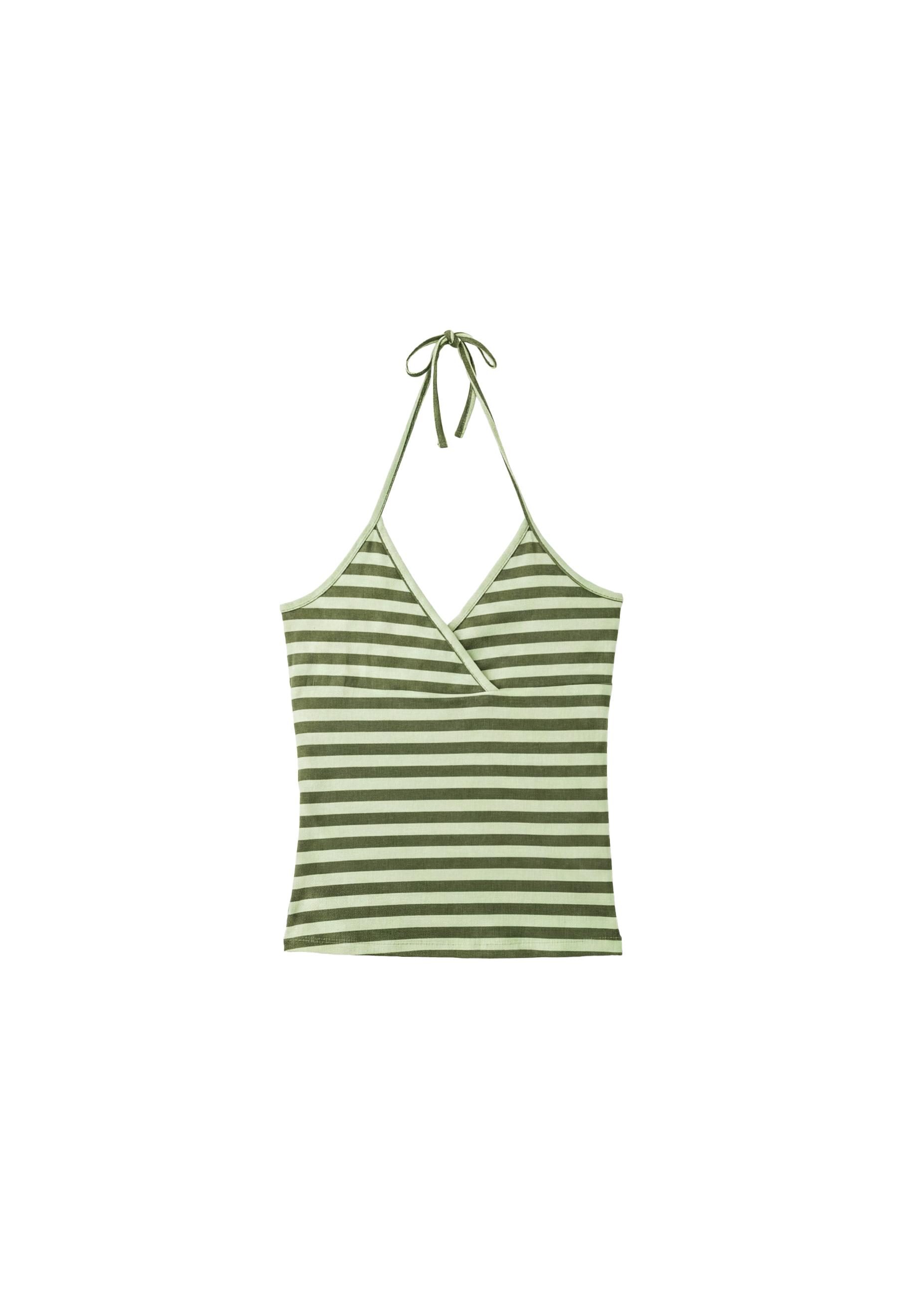 Fitted halter top — Khaki