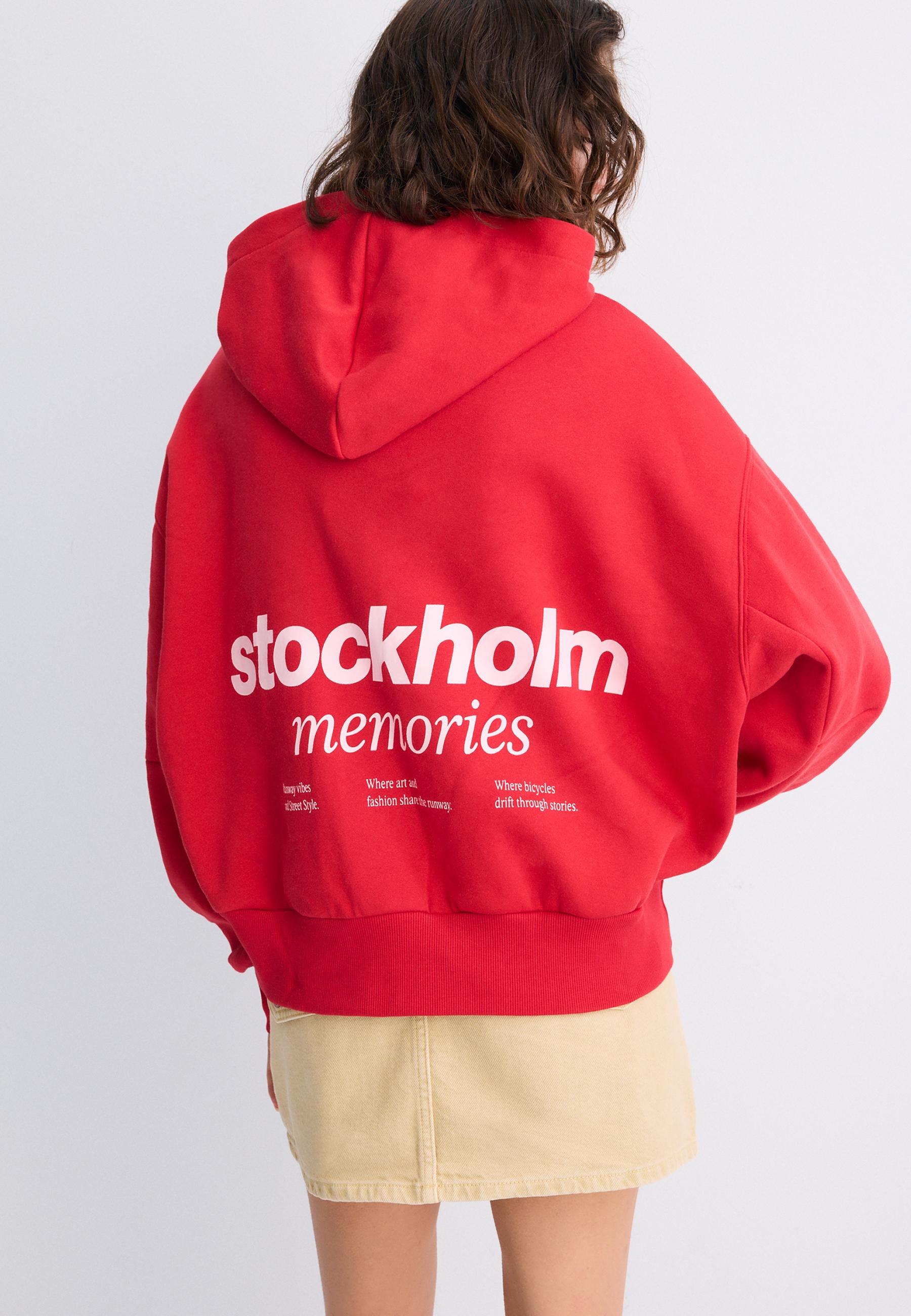 Stradivarius Fermuarlı kapüşonlu sweatshirt