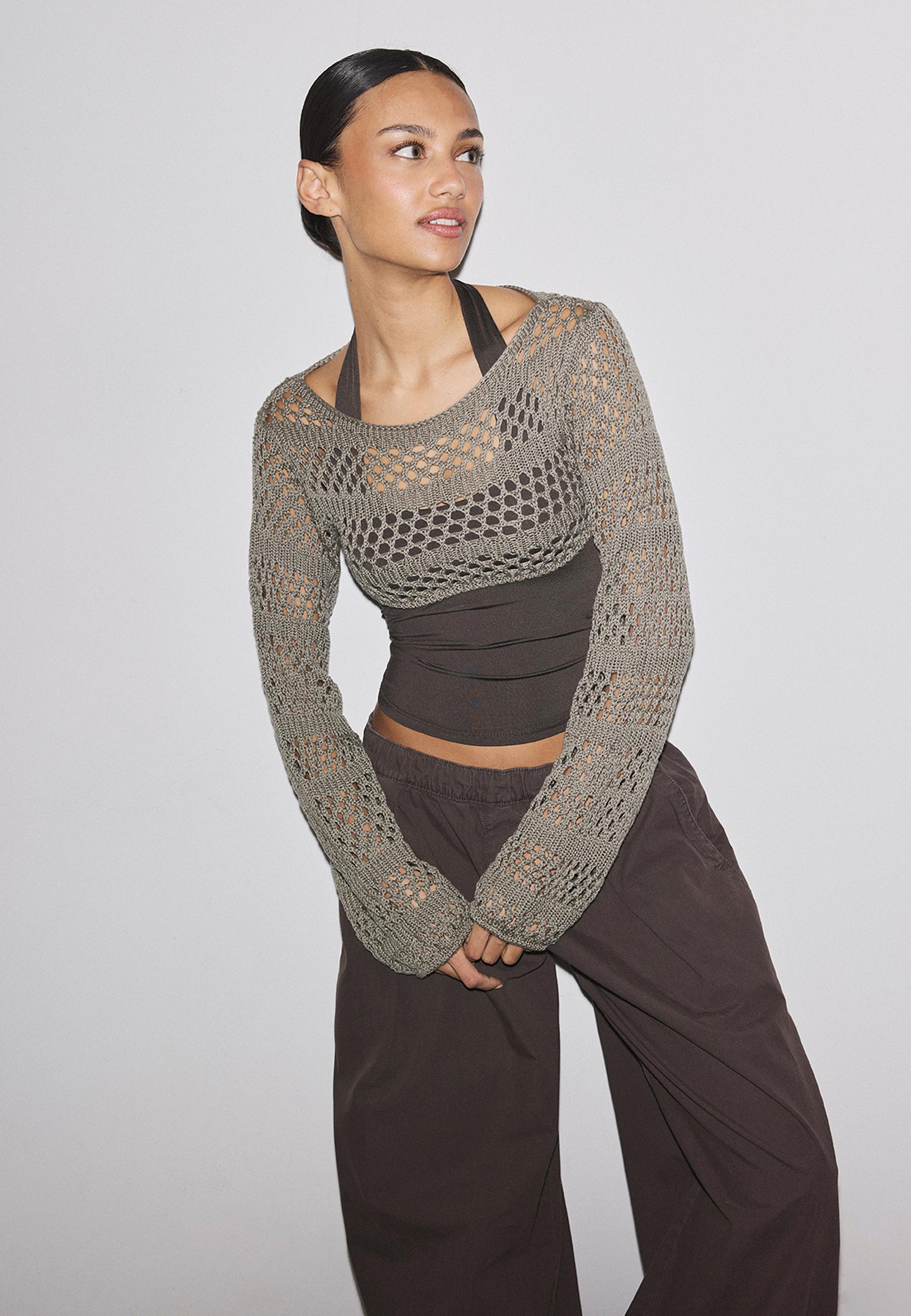 Knit bolero — Khaki