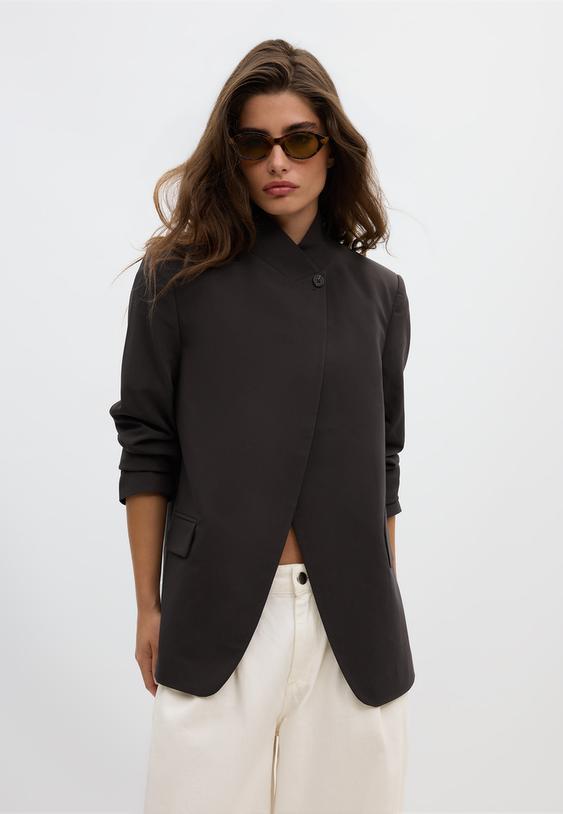 Asimetrik regular fit blazer ceket
