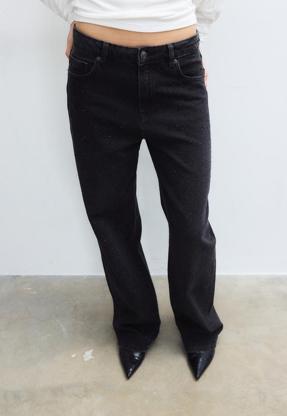 jeans straight fit brillos