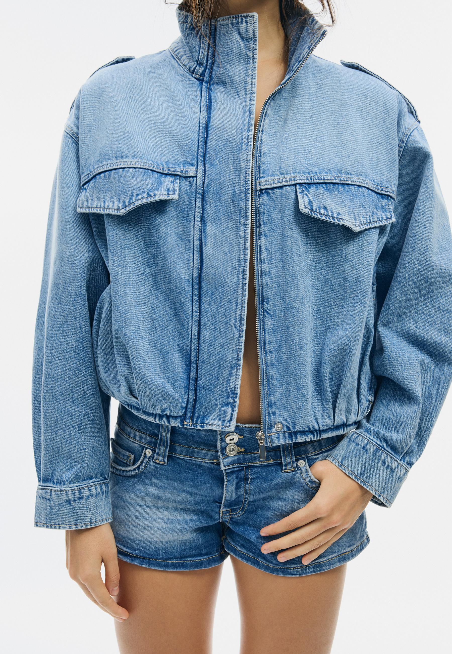 Balloon denim jacket - Women's fashion | Stradivarius Romania