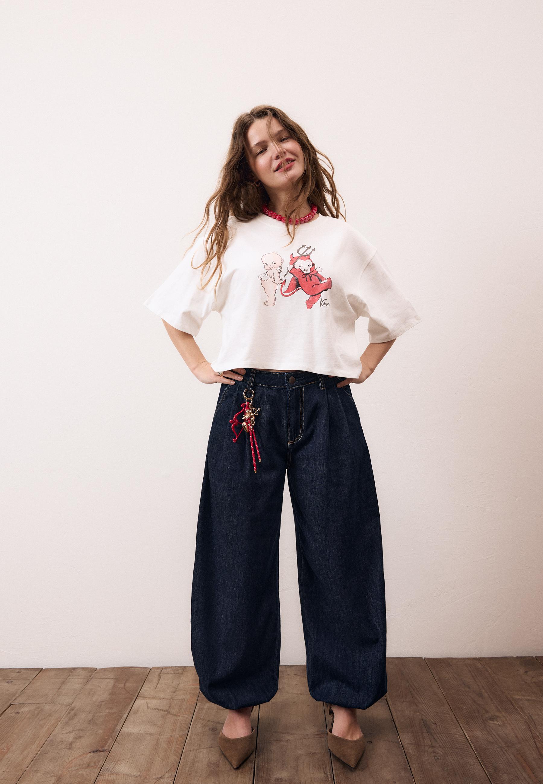 Stradivarius D72 şalvar denim pantolon