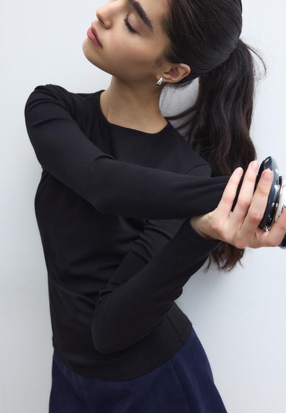 t shirt basic a maniche lunghe