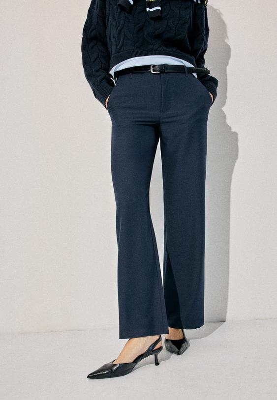 pantalon fluido recto vestir cinturon