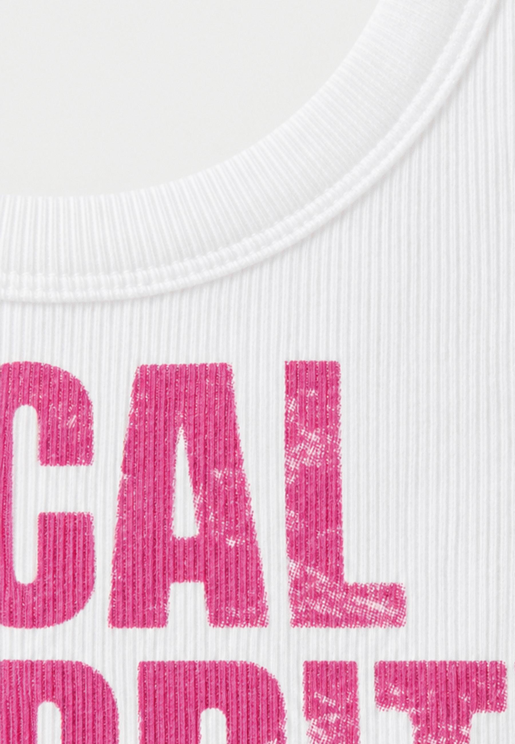 Slogan racerback top — Ecru
