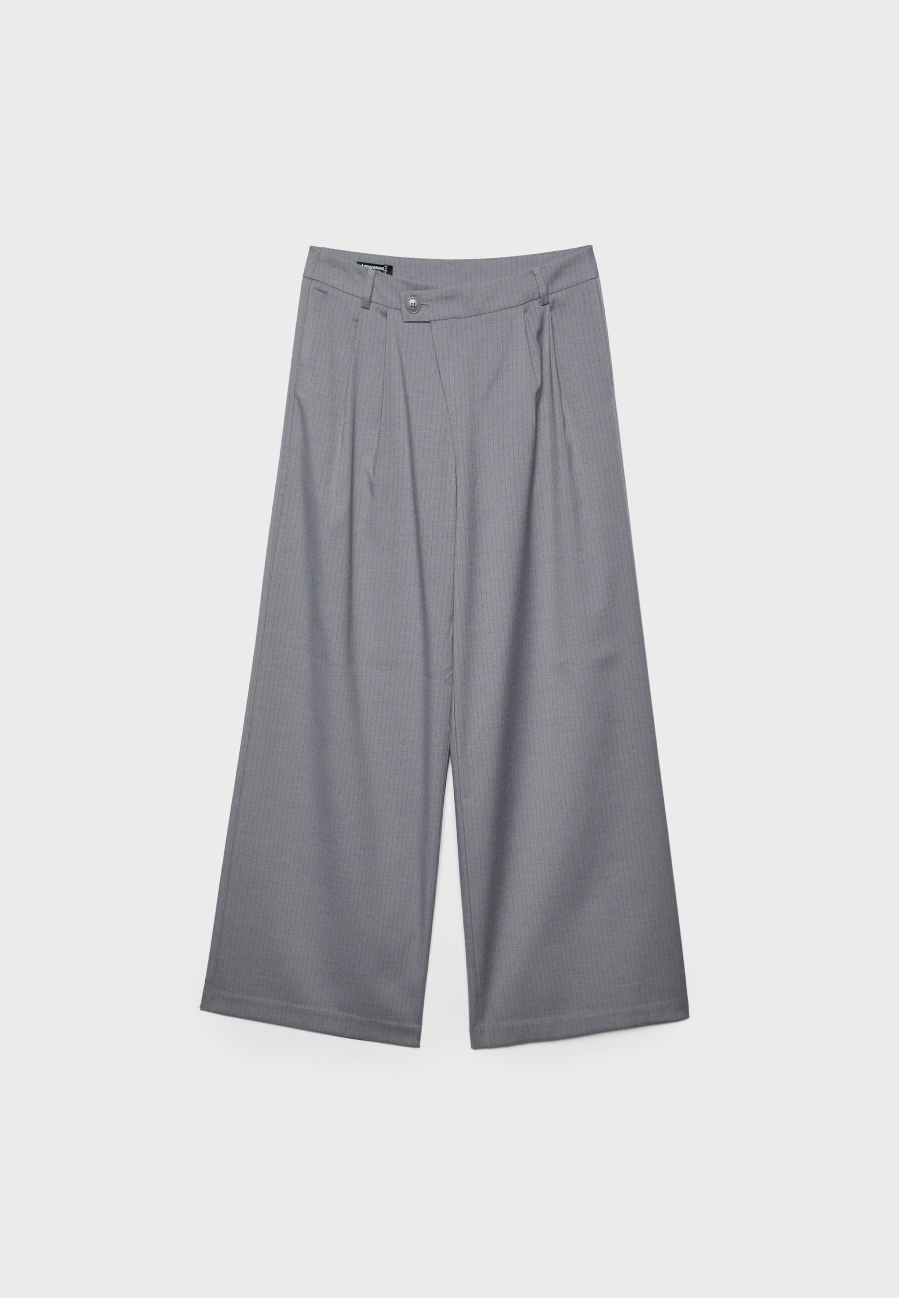 Çizgili çapraz belli günlük pantolon - Görsel 6