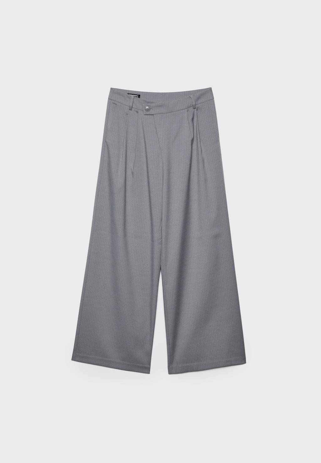 Casual dressbukse med kryssliv og striper