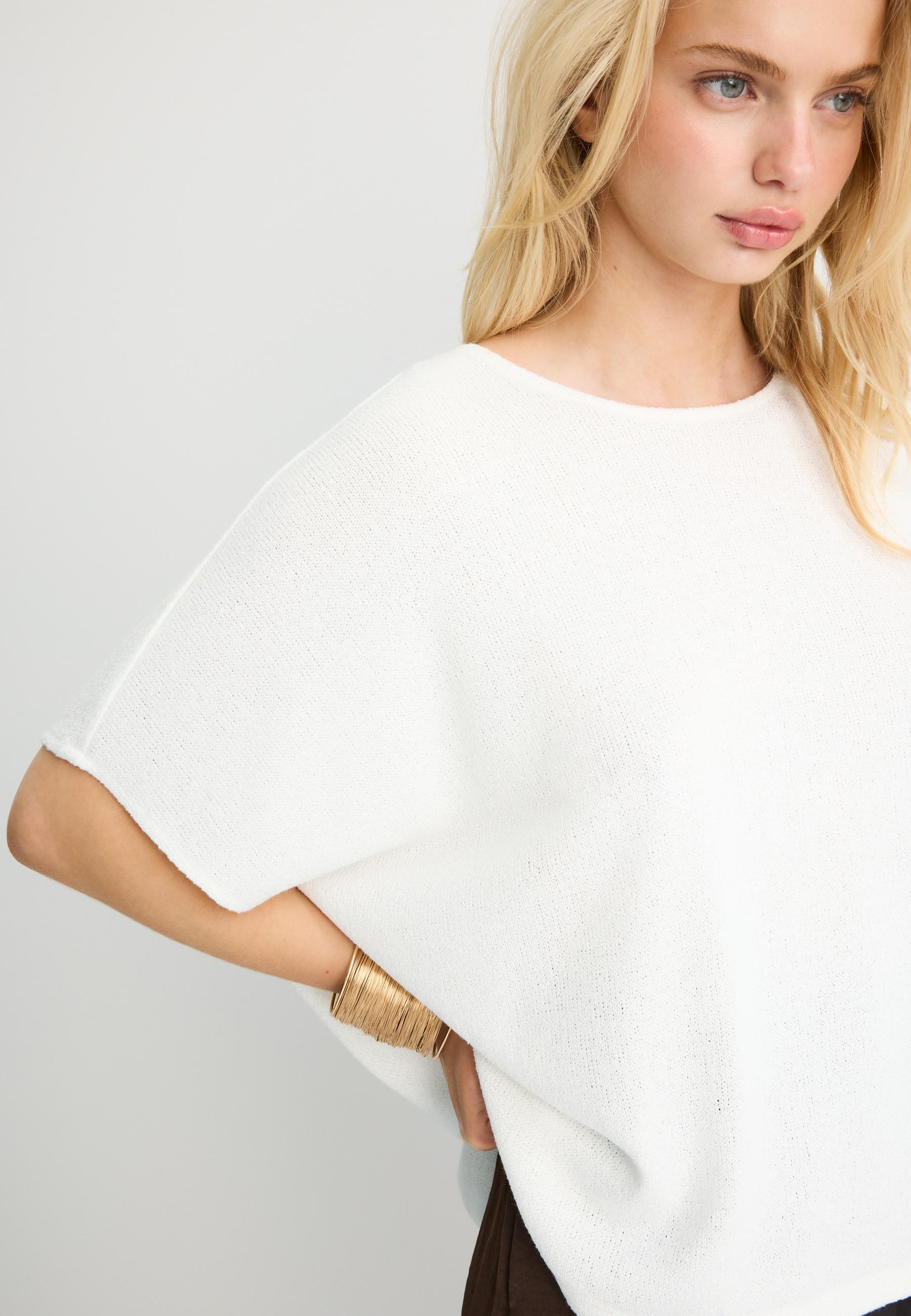 Rustic cape T-shirt — Ecru