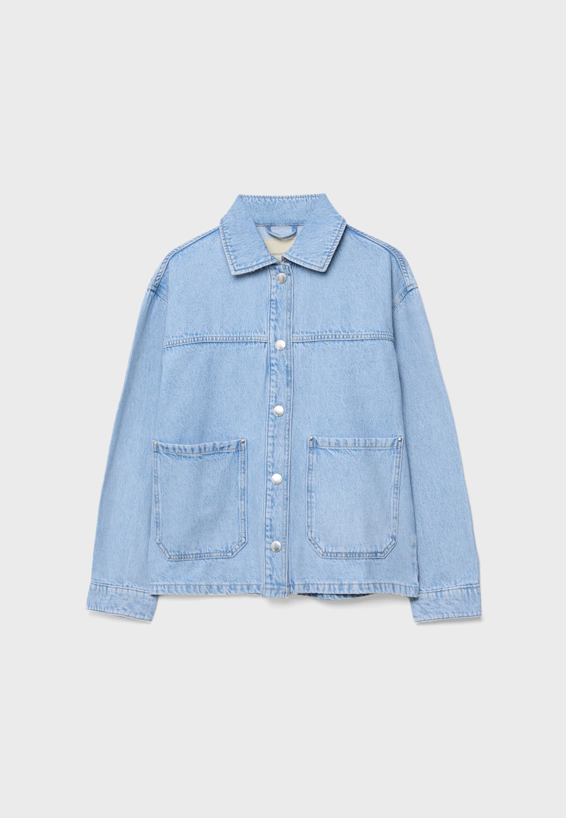 Denim jacket with pockets — LIGHT BLEACH