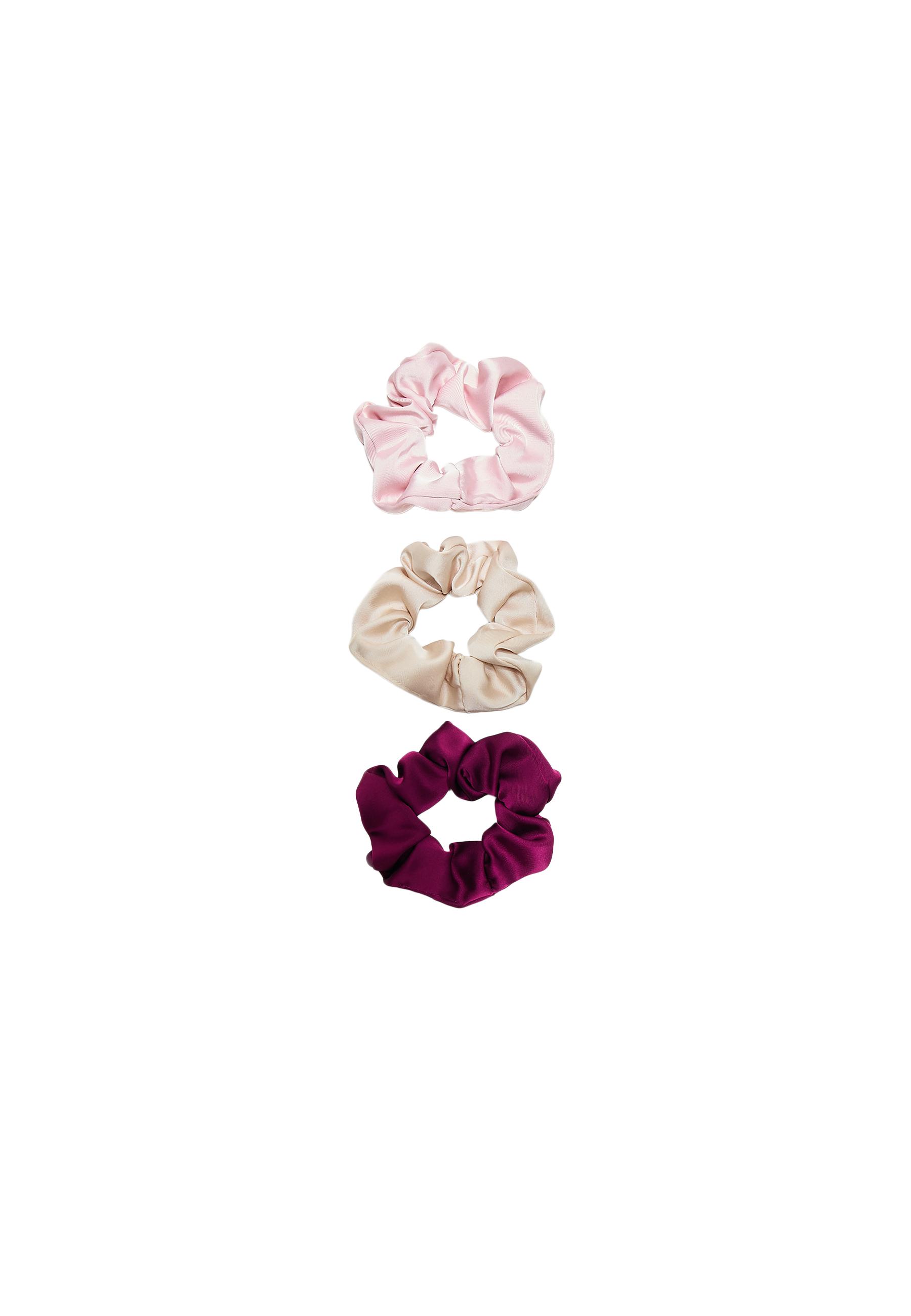 Set of 3 satin scrunchies — Pink