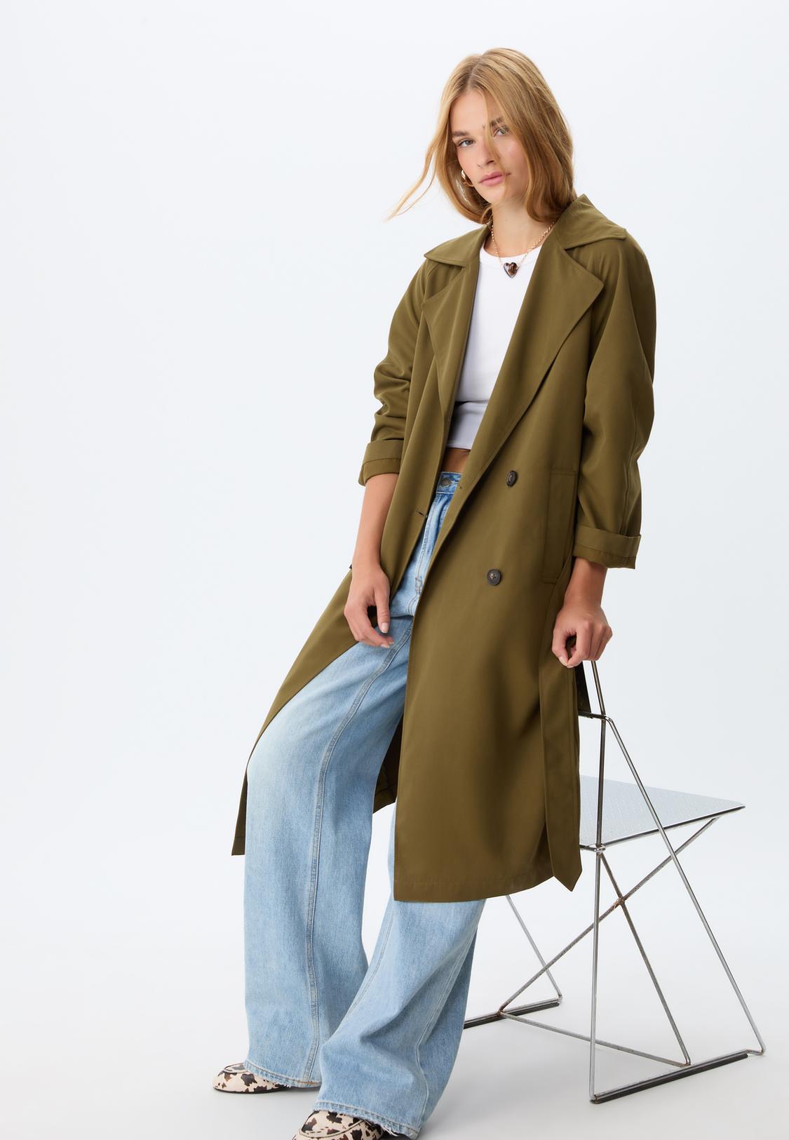 Trench Fluido Trench Fluide Beige Femme Trench Long Fluide Femme