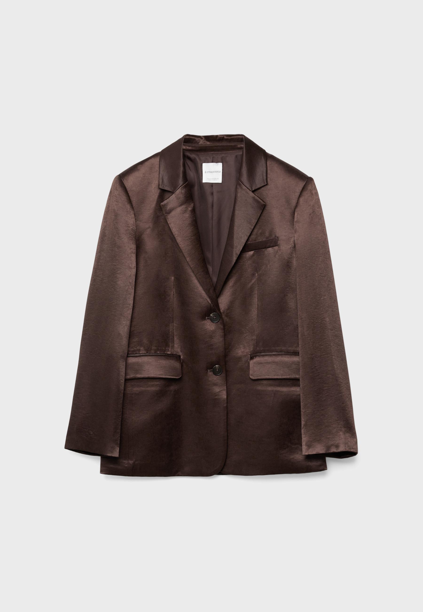 Satin blazer — Brown