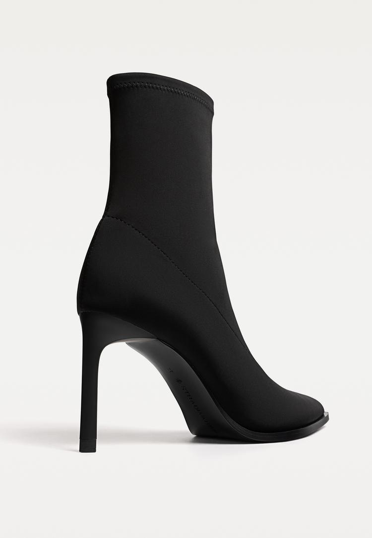 botines tacon fino tejido