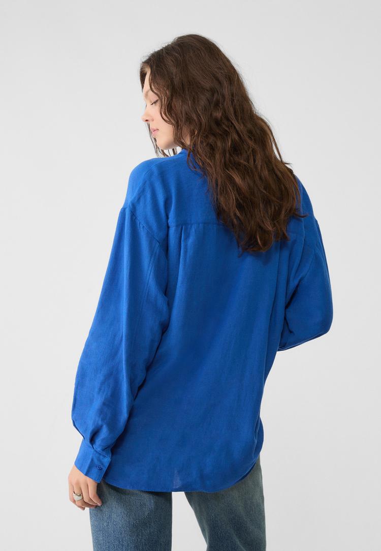 camisa fluida con lino
