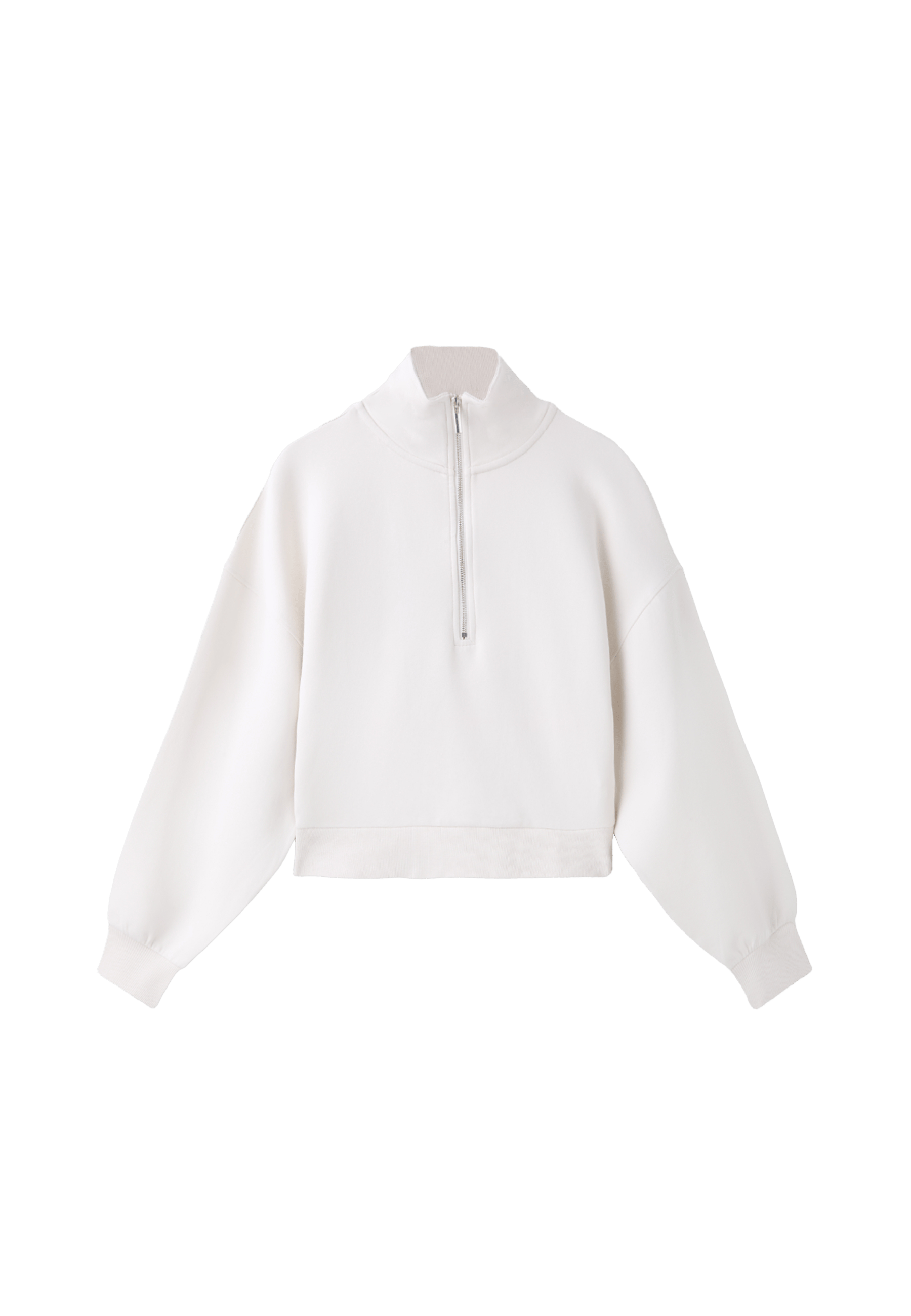 B10 Zip-up sweatshirt with collar — Vanilla