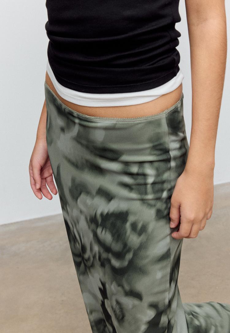 falda midi tule estampado