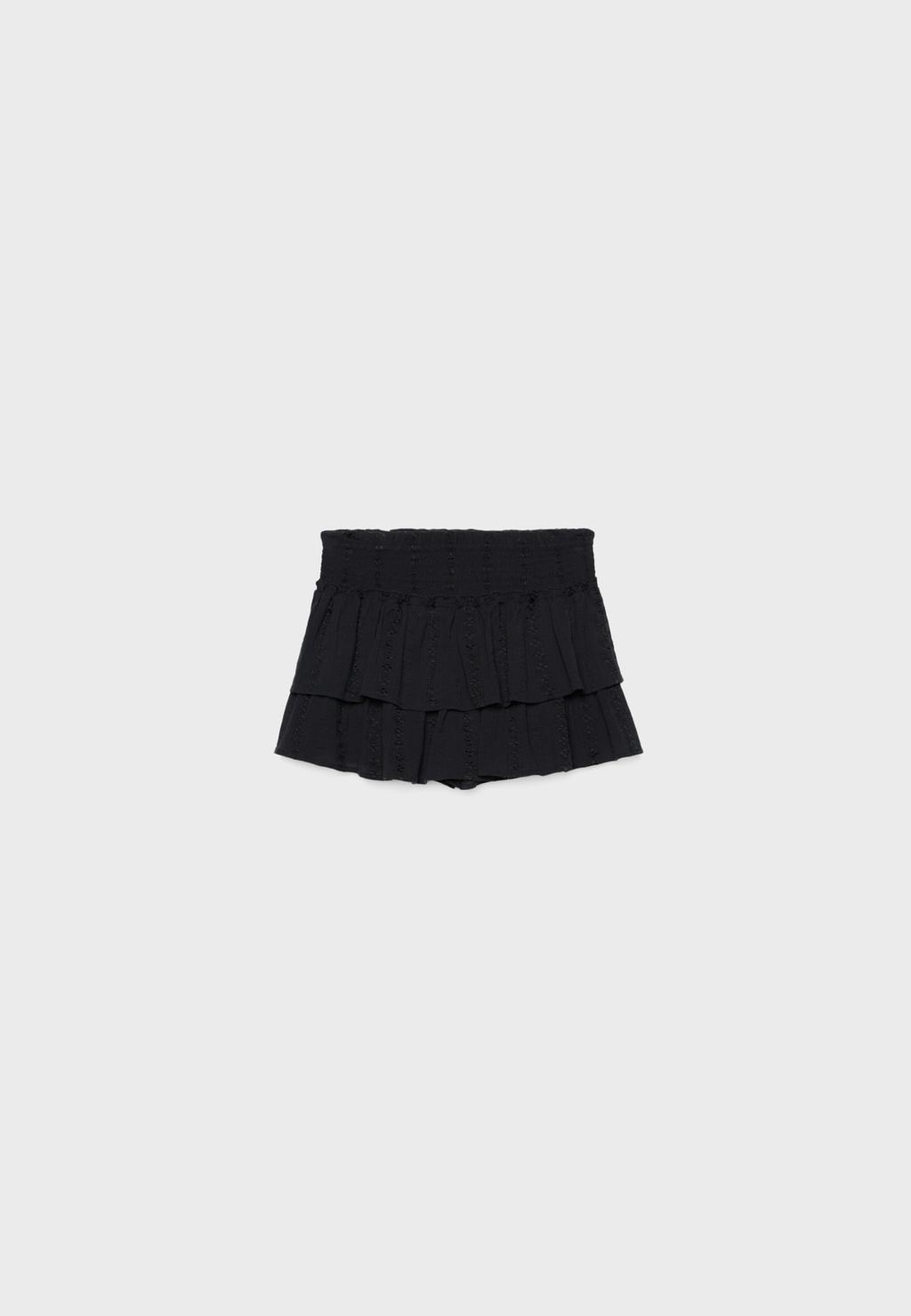 Falda pantalón fluida volantes