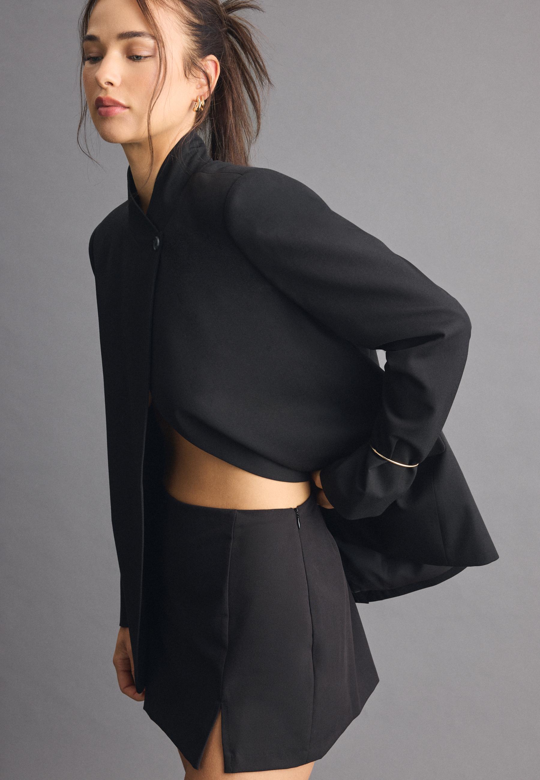 Side split skort — Black