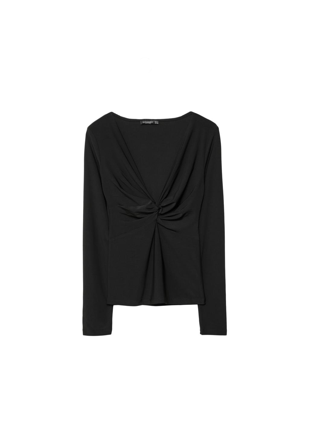 T-Shirt mit Knotendetail am Ausschnitt
