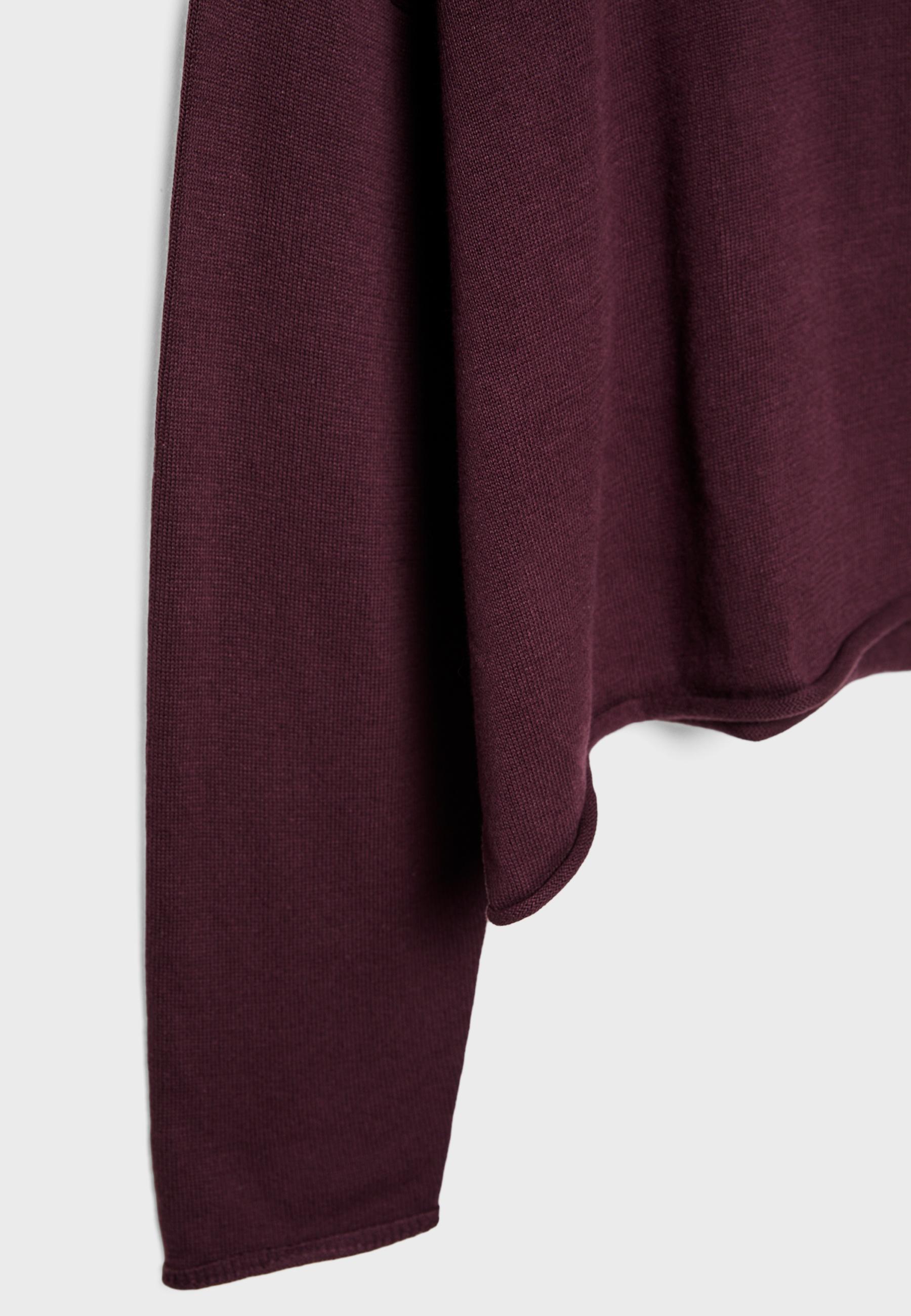 Boat neck cropped sweater — Burgundy