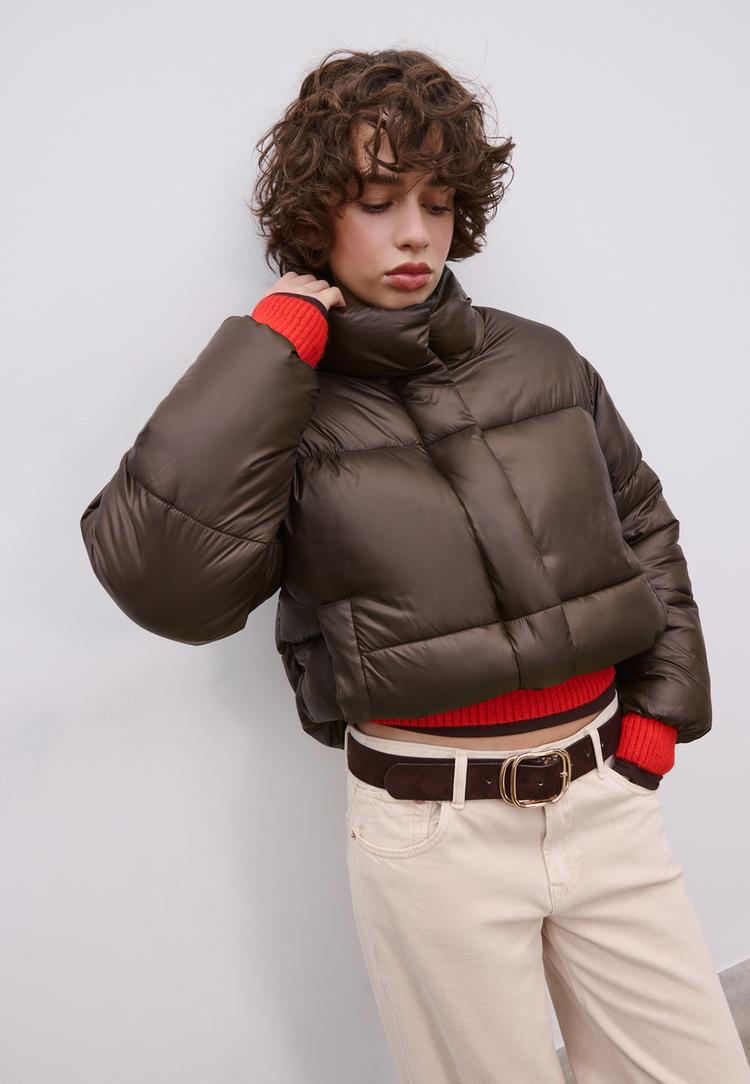 blusao acolchoado efeito acetinado