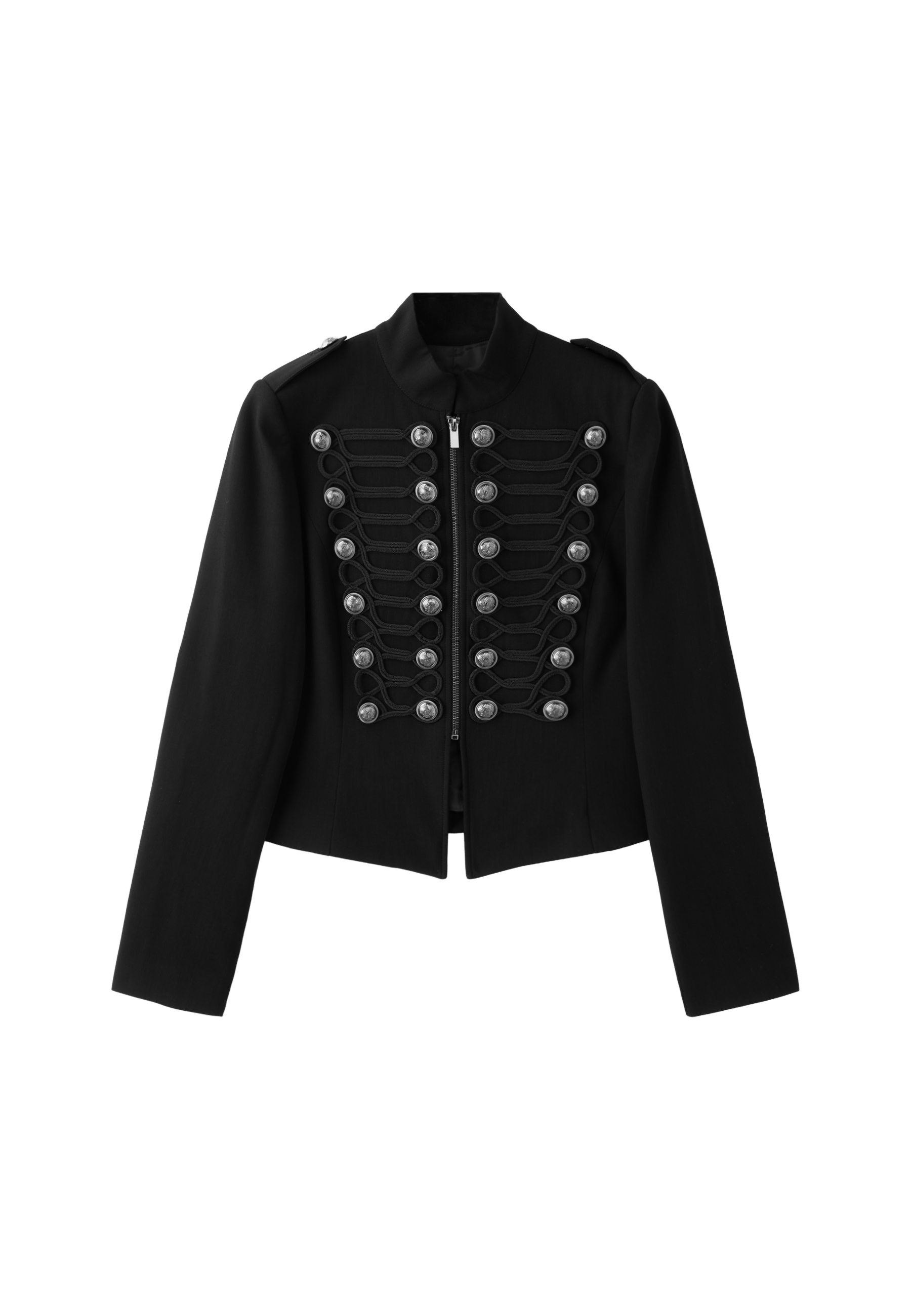 Fitted blazer with metal buttons — Black