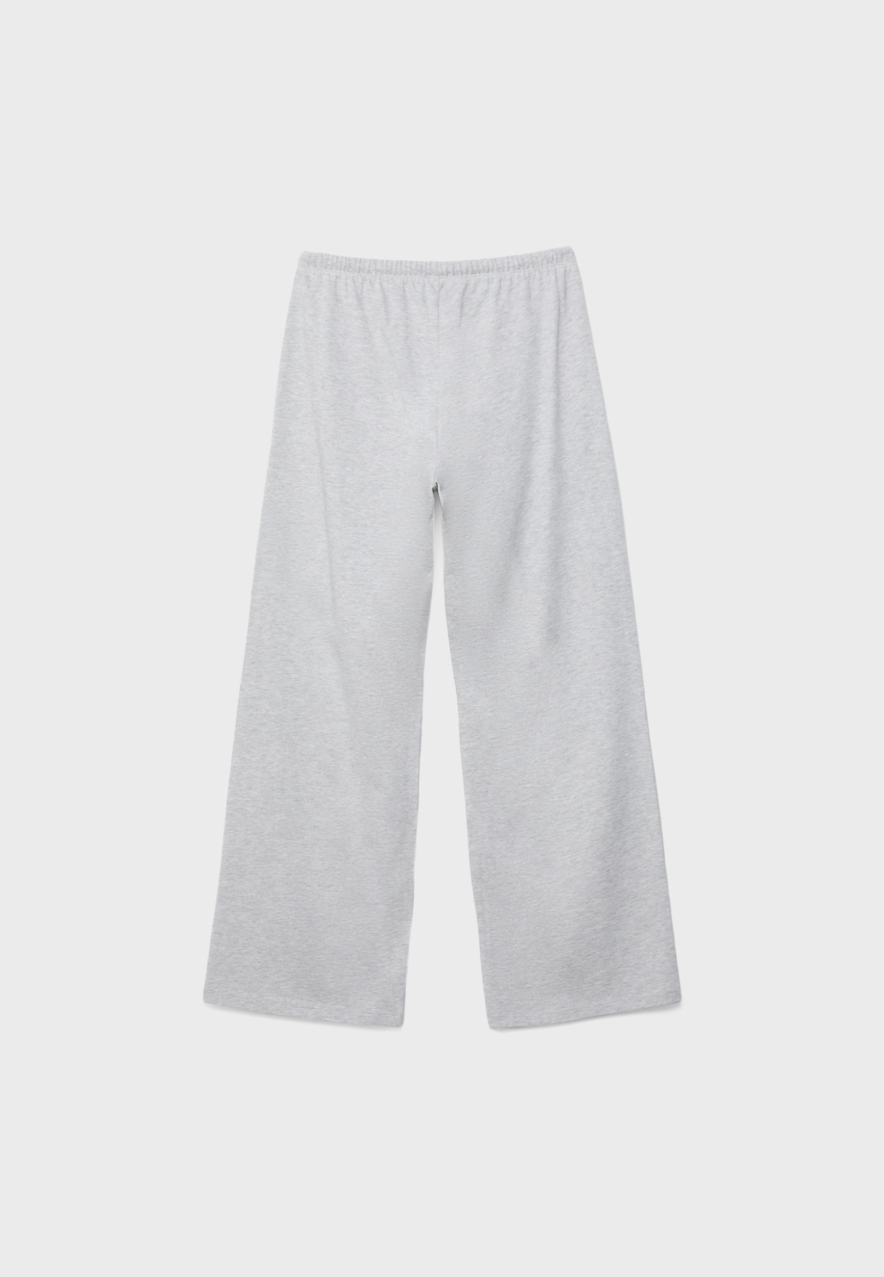 Wide-leg jogger trousers — Grey melange