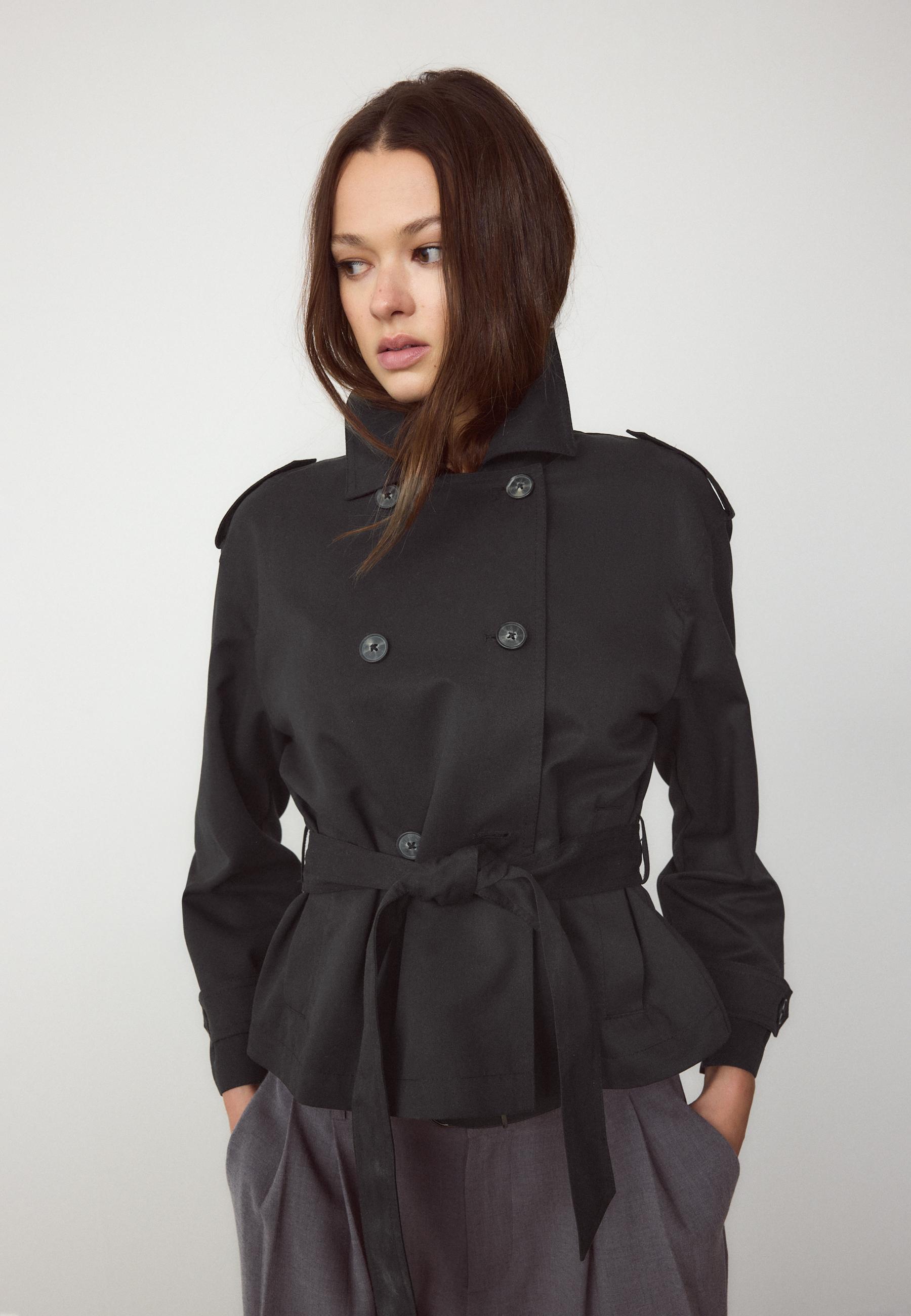 Short flowing trench coat with belt - Women's fashion