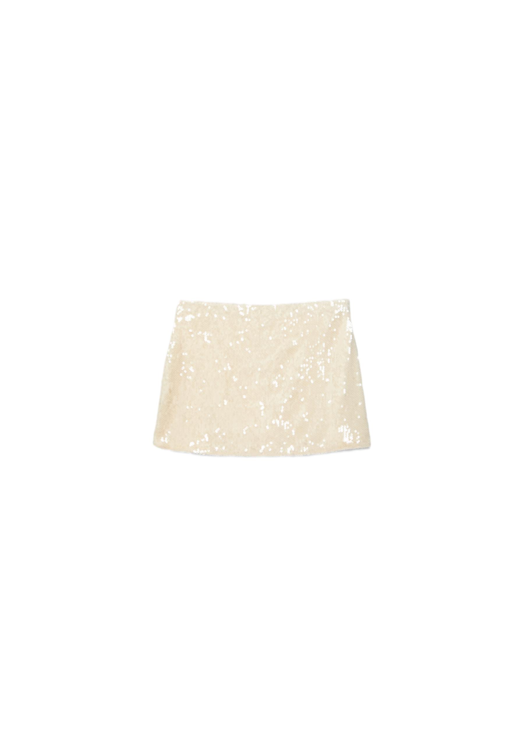 Sequin mini skirt — Vanilla