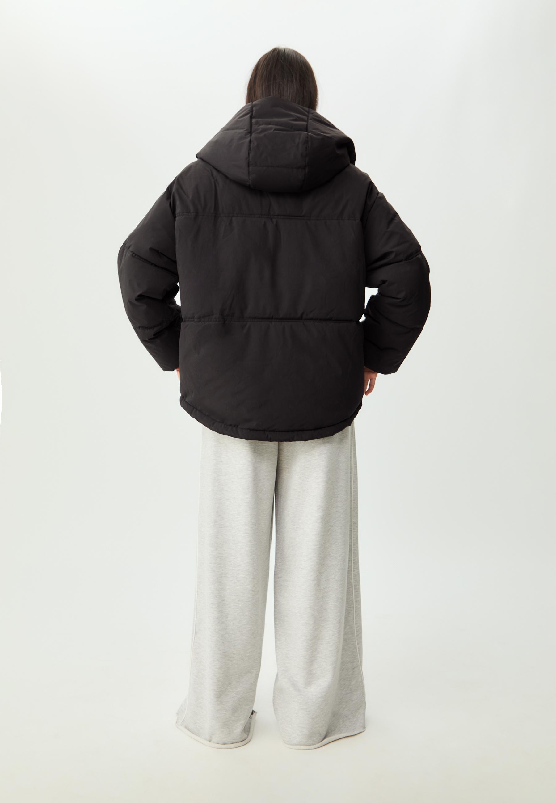Oversize kapüşonlu dolgulu ceket - Görsel 5
