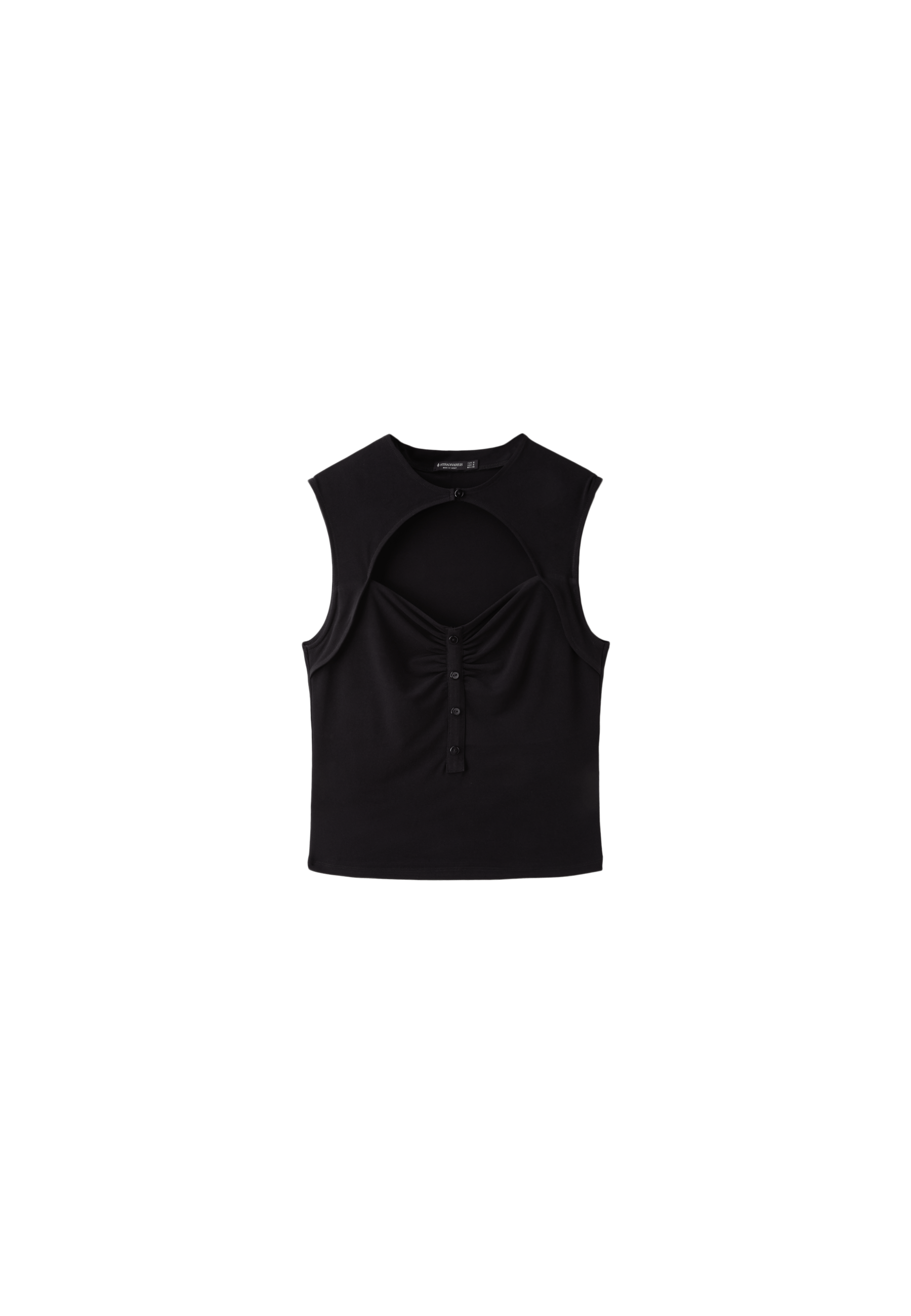 Fitted ruched top — Black