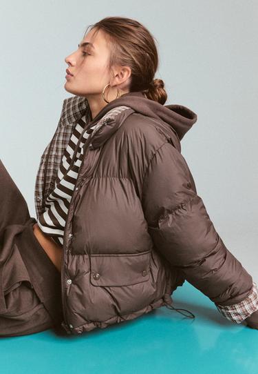 Reversible padded check jacket — Brown 5