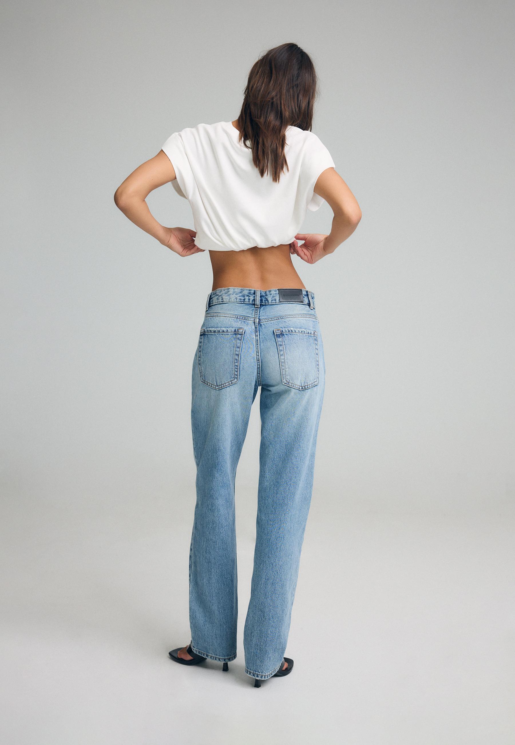 Slim straight fit jeans — MEDIUM BLUE DENIM