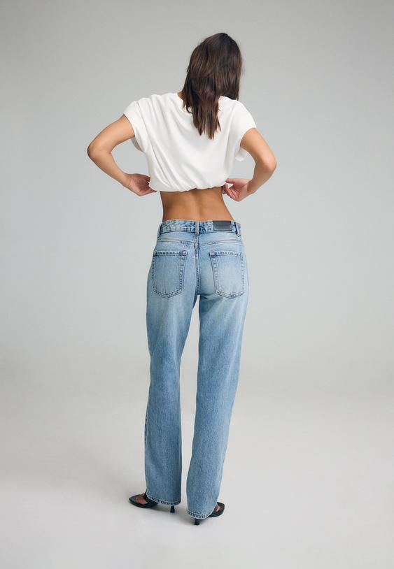 slim fit jeans in recht model met knopen