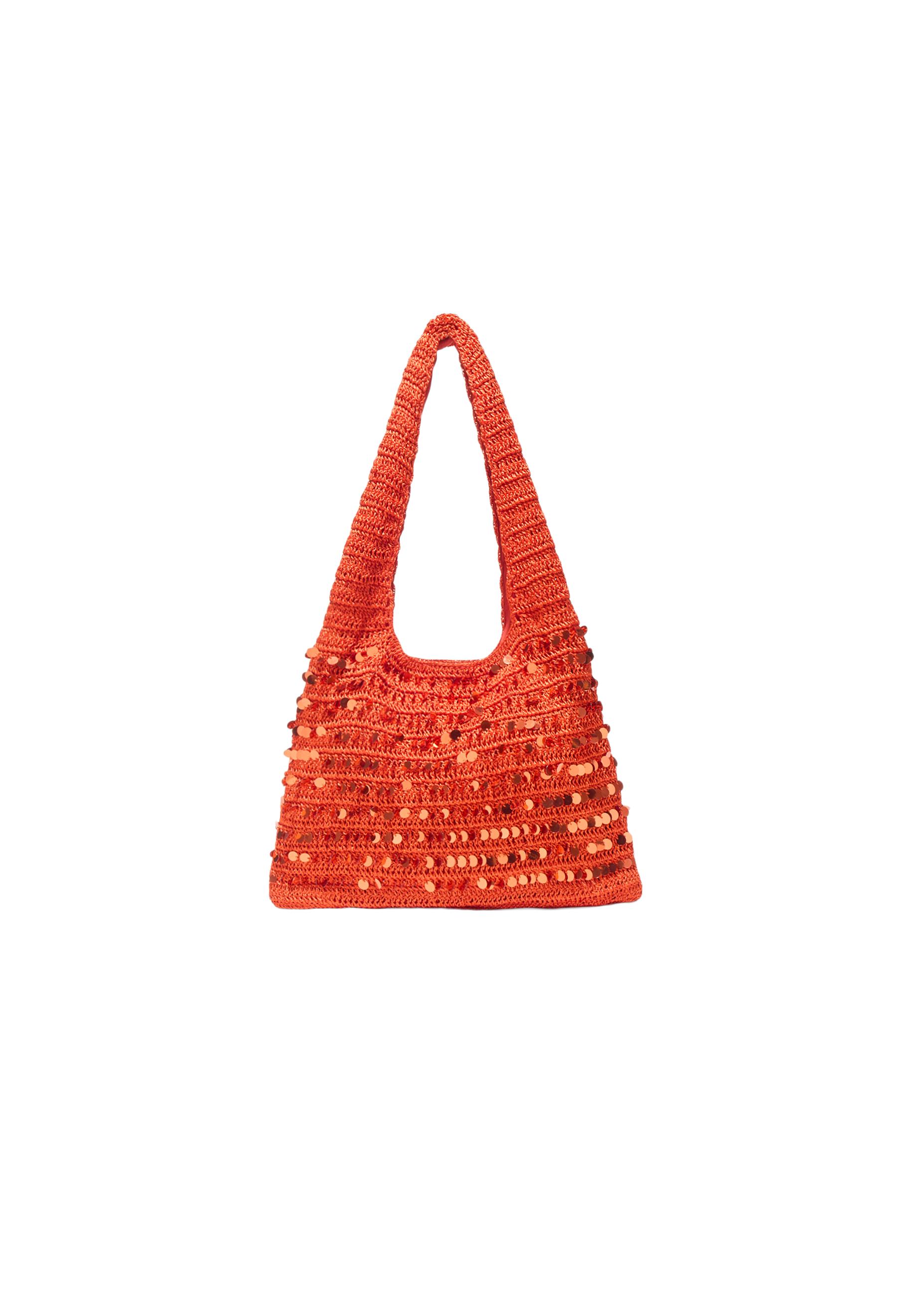Sequin shoulder bag — Orange