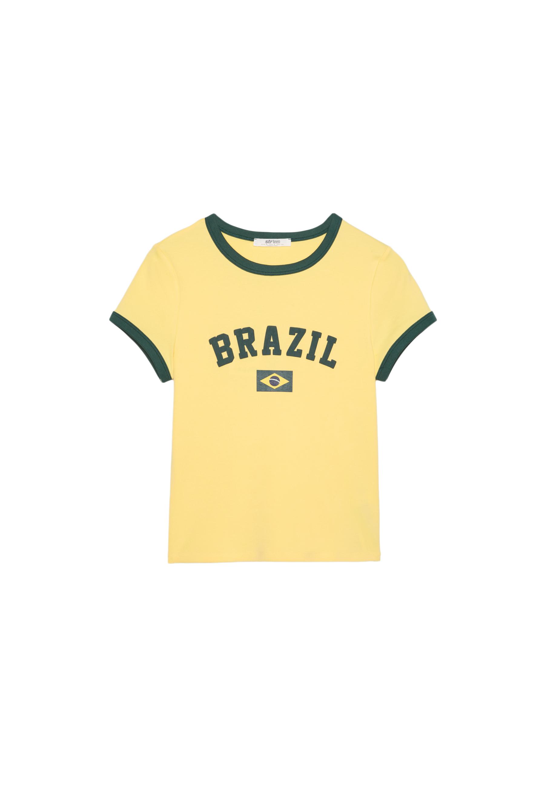 Printed short sleeve T-shirt — Gold