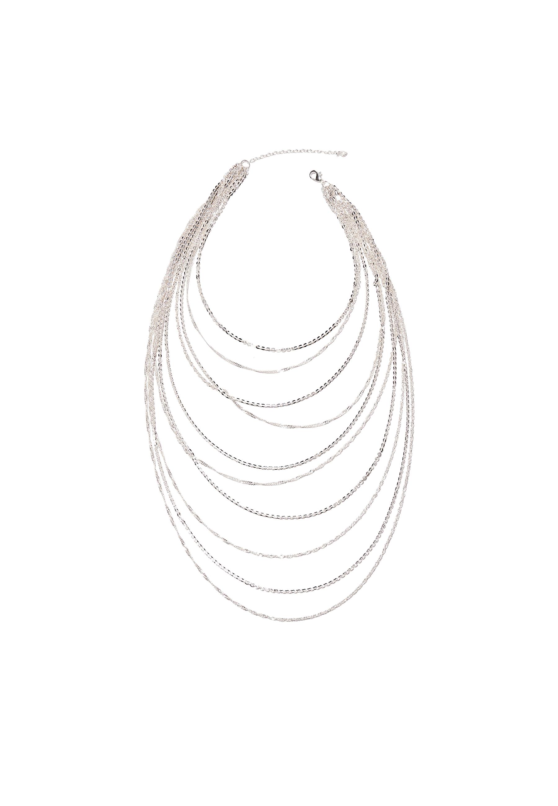 Long multi-chain necklace — Grey