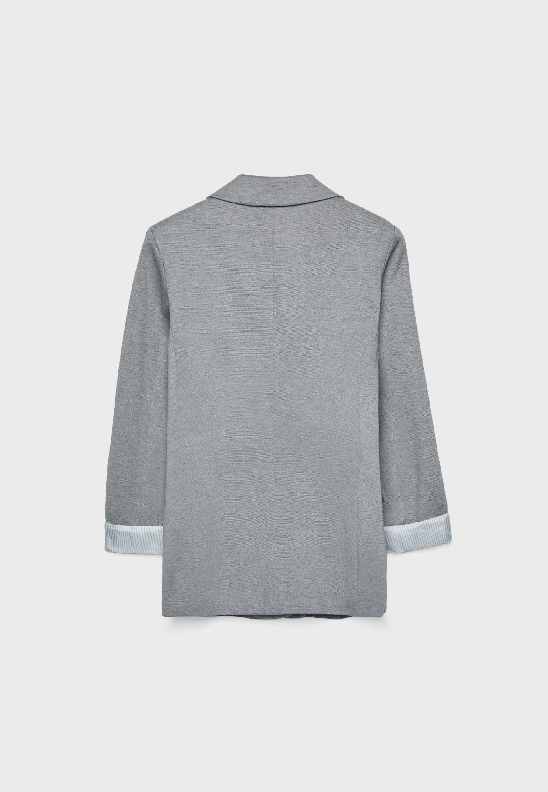 Basic knit blazer — Grey melange