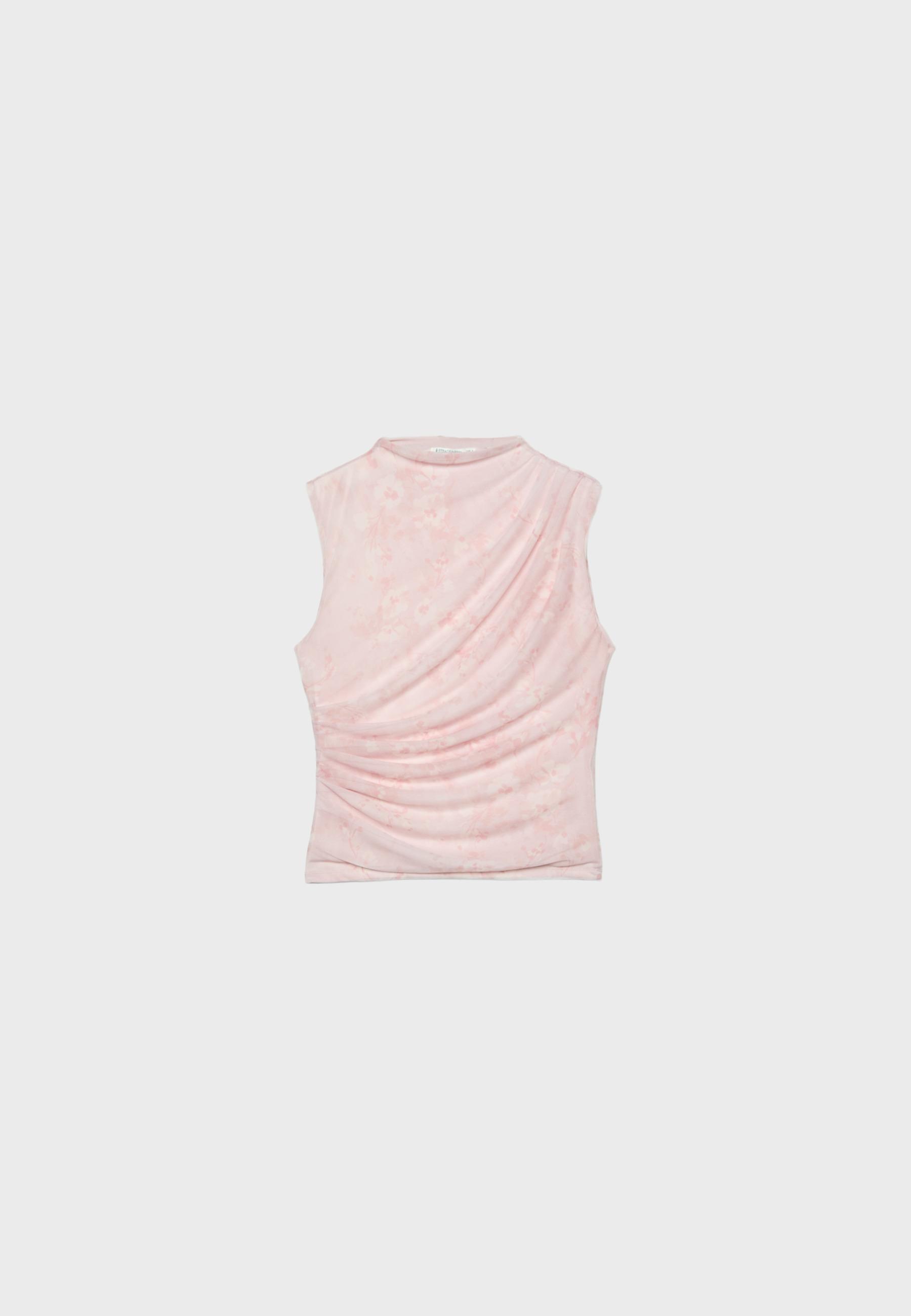 Büzgülü tül t-shirt - Görsel 6