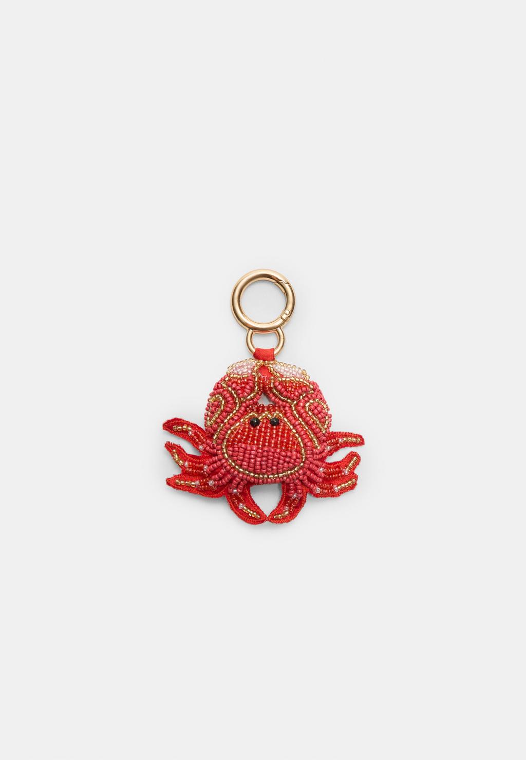 Crab charm key ring