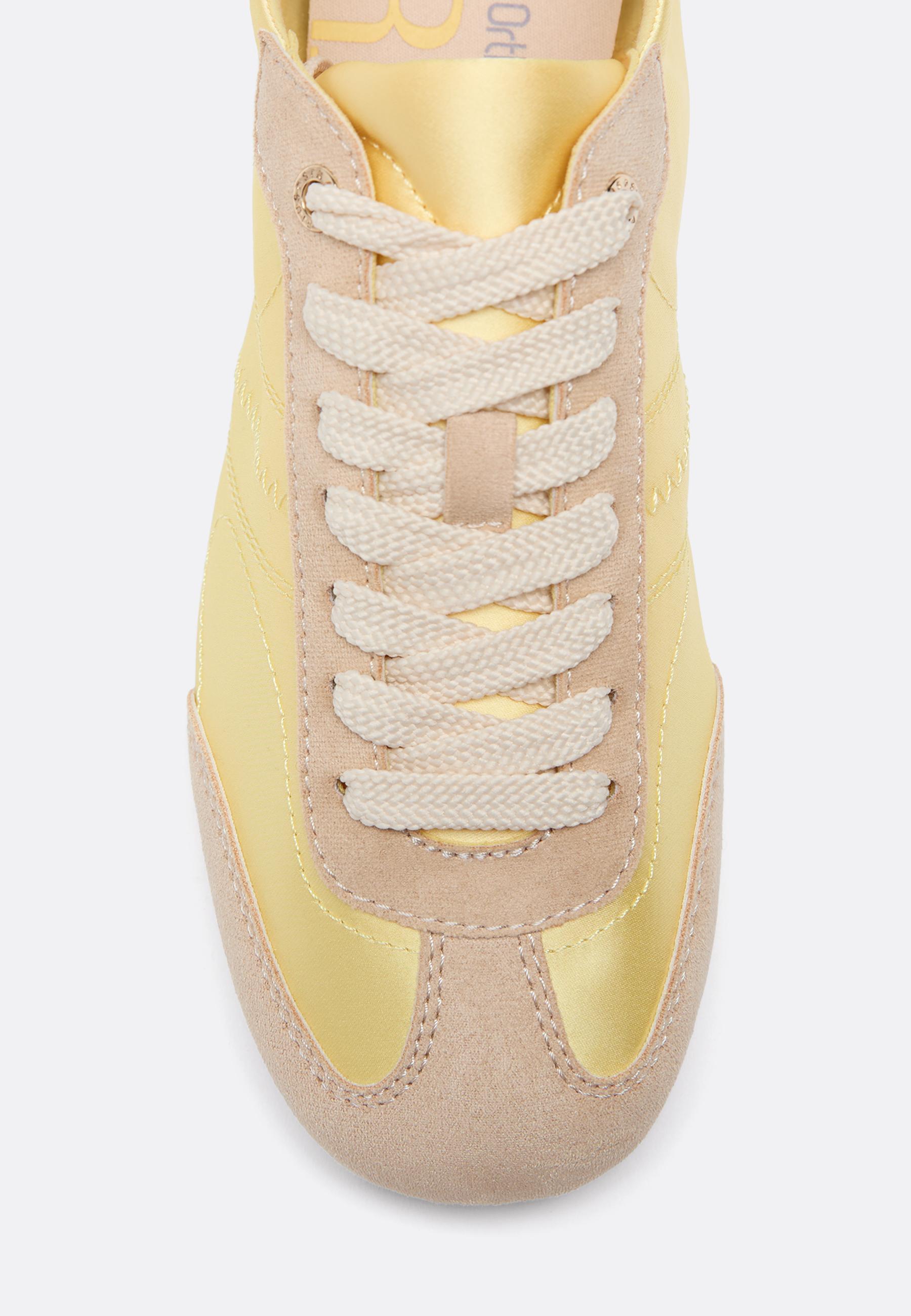 Satin finish flat slippers — YELLOW 