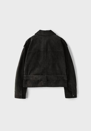 100% leather biker jacket — Dark grey 9