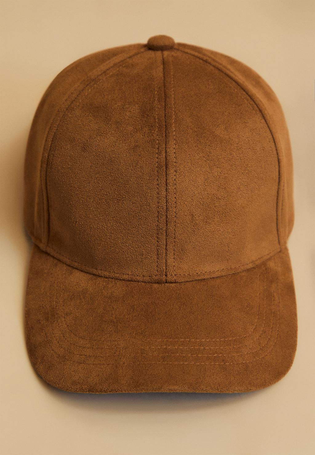 Faux suede cap