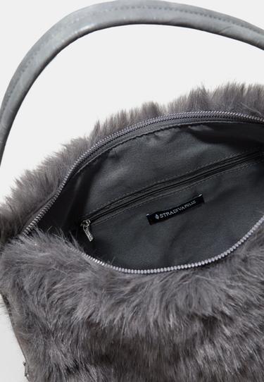 Faux fur shoulder bag — Dark grey 5
