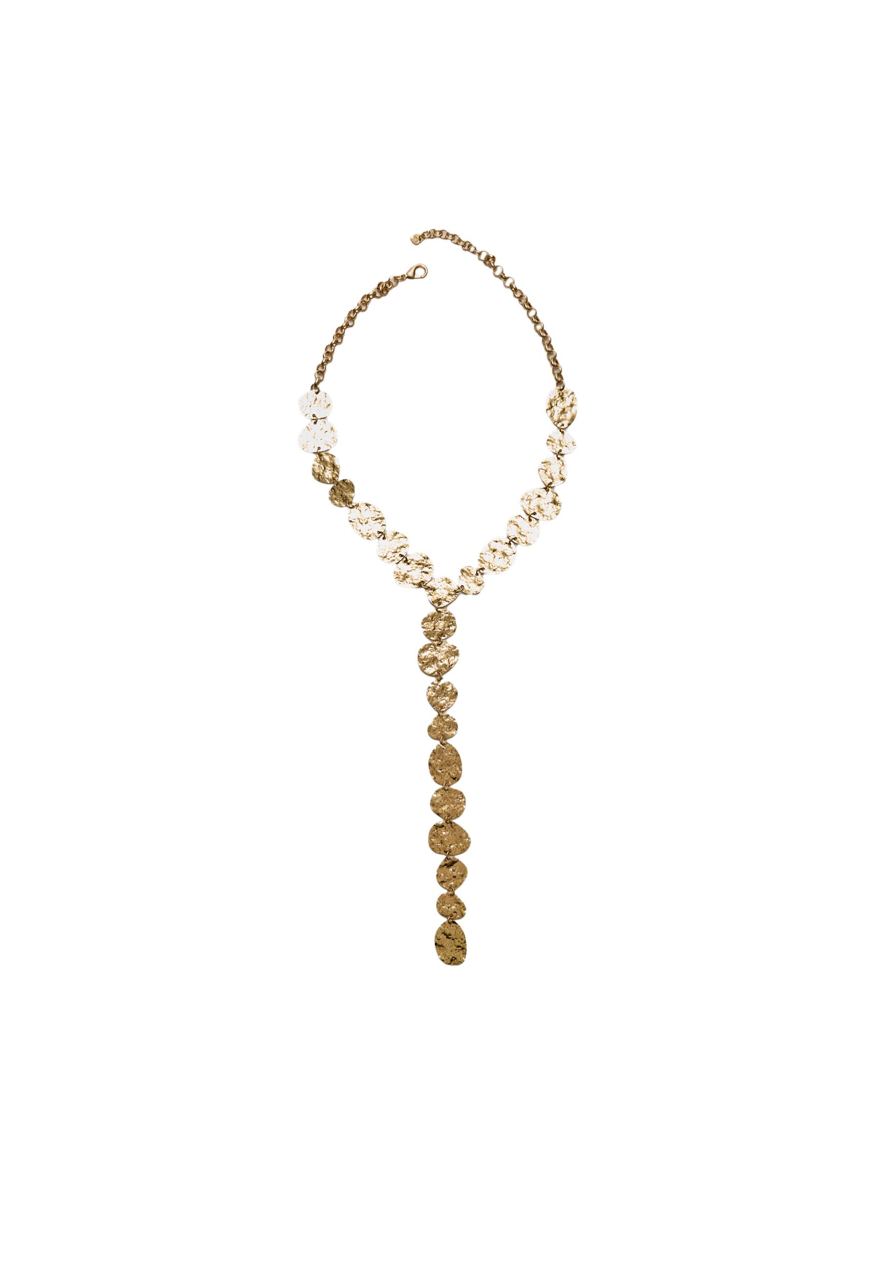 Textured lariat necklace — Gold