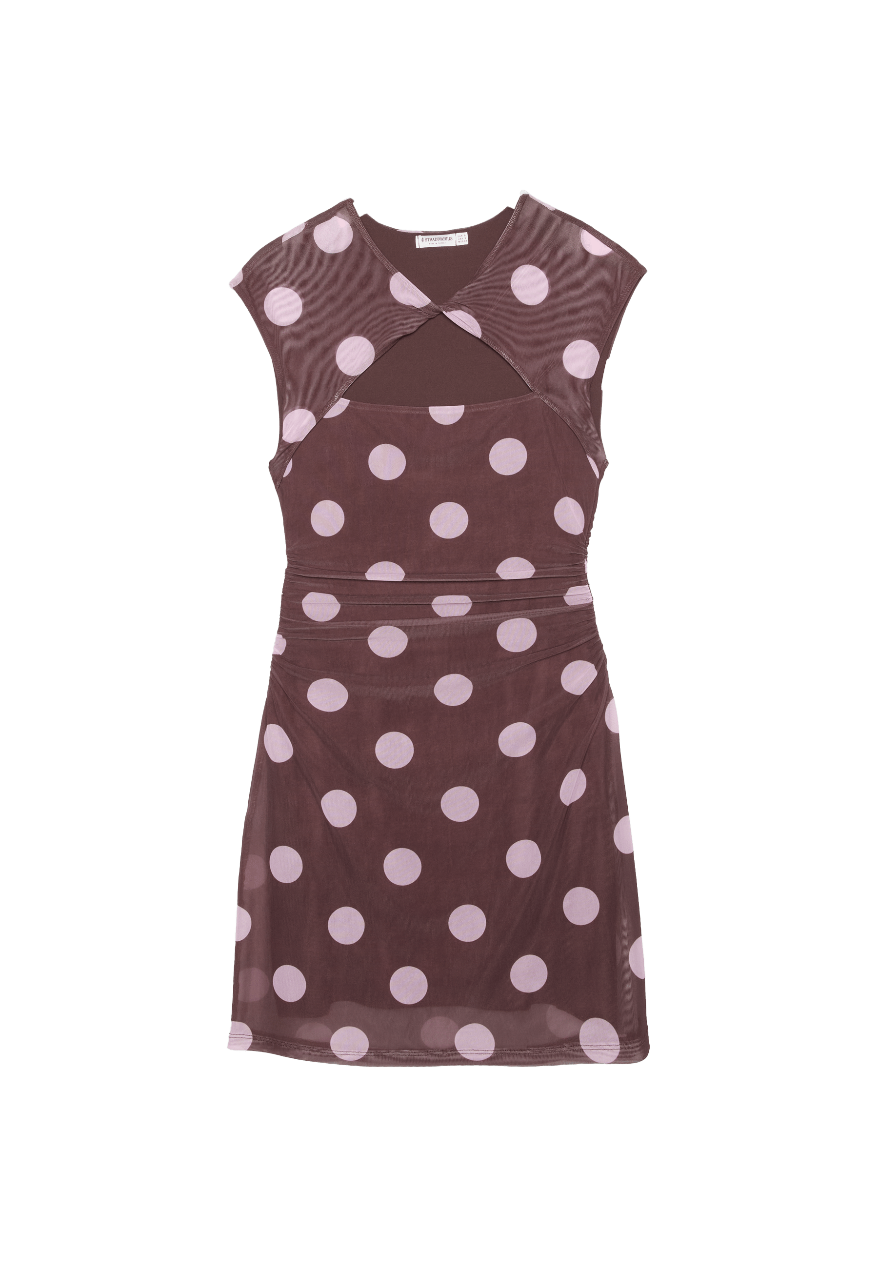 Short dress with knot and split — Pastel pink